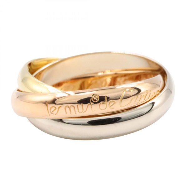 CARTIER Trinity Ring 18KYG 18KPG 18KWG Three gold used US size 7 #54 women