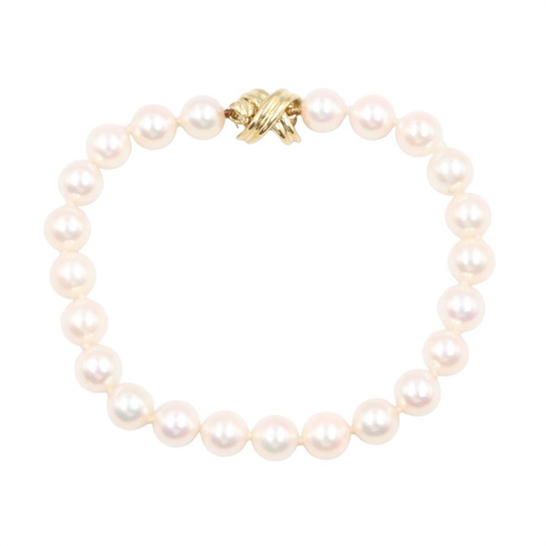 TIFFANY＆CO Signature Pearl Bracelet 18KYG Yellow Gold  White Used Women