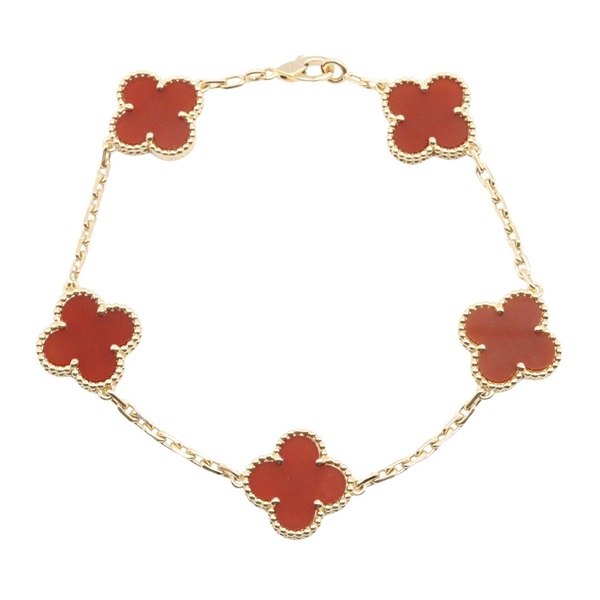Van Cleef & Arpels Vintage Alhambra Bracelet 18KYG Gold Carnelian Used Women