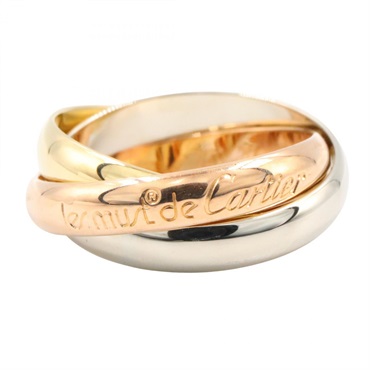 CARTIER Trinity Ring 18KYG 18KWG 18KRG #51 Used Women US Size 5.5