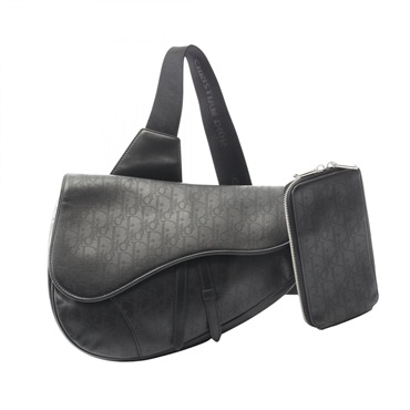 Christian Dior SADDLE Galaxy Waist bum belt bag leather Black Used mens