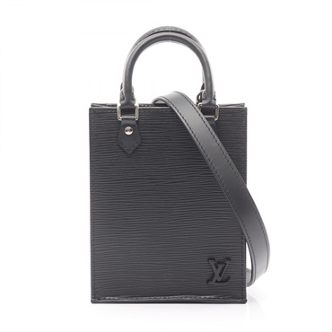 LOUIS VUITTON Petite Sac Plat Shoulder Handbag M69441 Epi leather Black Used LV