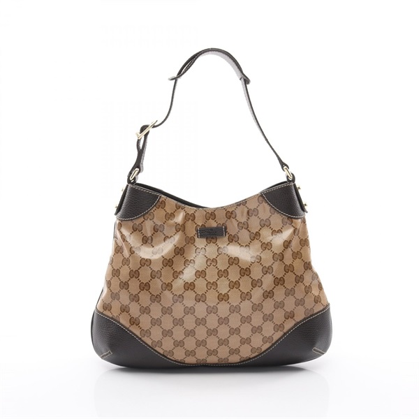 GUCCI Horsebit Shoulder Bag 272386 canvas leather Beige Brown Used Women GG