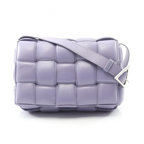 BOTTEGA VENETA Padded Cassette Intrecciato Shoulder crossbody Bag leather purple