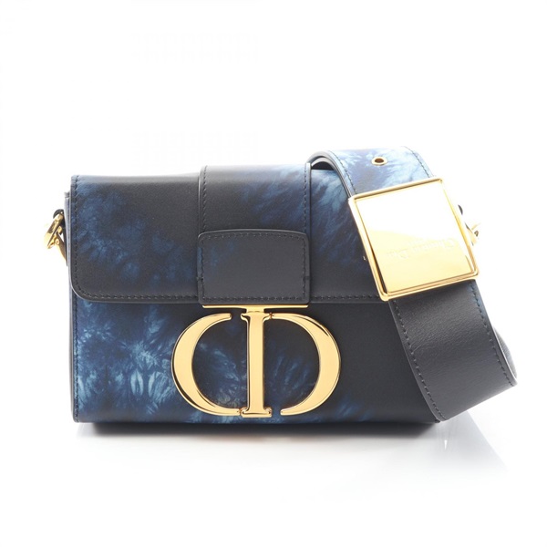 Christian Dior 30 MONTAIGNE Box Shoulder crossbody Bag leather Navy Used Women