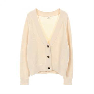 HERMES cardigan knitwear #34 3H2701D4 wool White Used Women