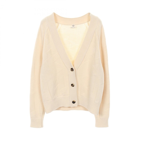 HERMES cardigan knitwear #34 3H2701D4 wool White Used Women