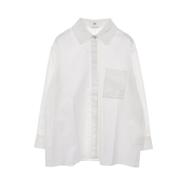 HERMES Long sleeve shirt #34 blouse H4H0601DV9034 cotton White Used Women