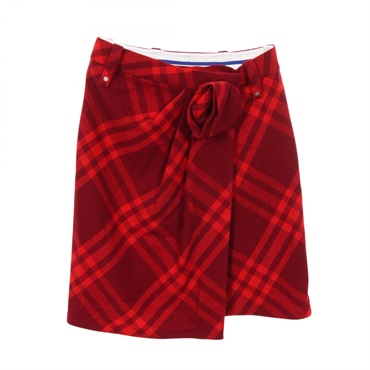 BURBERRY skirt wool Bordeaux Red #UK8 Used Women