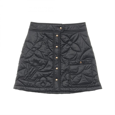 LOUIS VUITTON Monogram quilting mini skirt #38 RW 241WW Y27 FQSK07 Nylon Navy