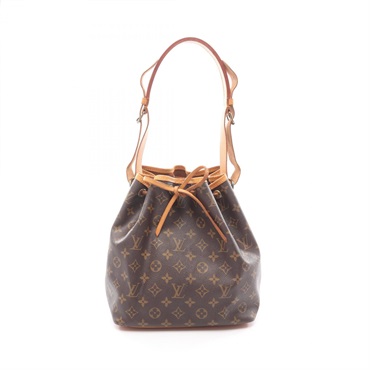 LOUIS VUITTON Petit Noe Shoulder drawstring Bag M42226 Monogram leather Brown LV