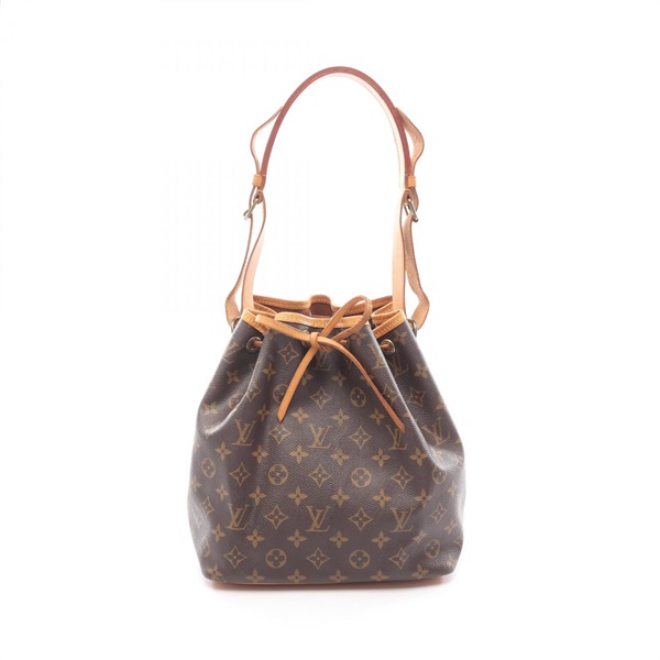 LOUIS VUITTON Petit Noe Shoulder drawstring Bag M42226 Monogram leather Brown LV