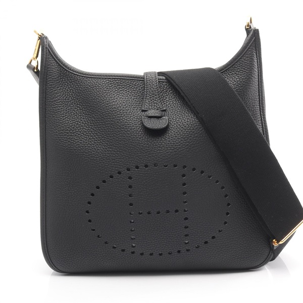 HERMES Evelyne 3 PM Shoulder crossbody Bag Y Taurillon Clemence Black Used SHW