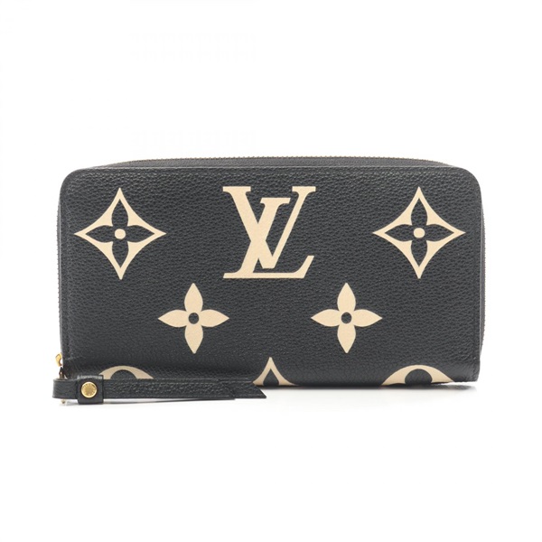 LOUIS VUITTON Zippy Wallet Bicolor M80481 Monogram Empreinte leather Black Beige