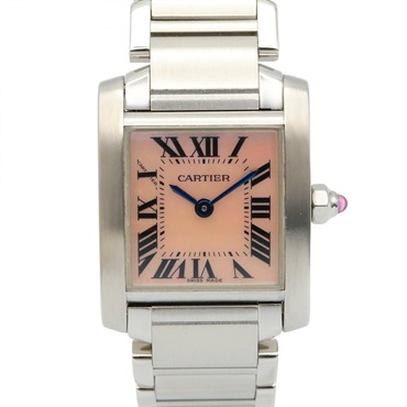 CARTIER Tank francaise SM Wrist Watch W51028Q3 Quartz Stainless Steel Used Women