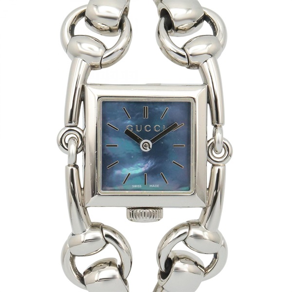GUCCI Signoria Wrist Watch 116.5 Quartz Stainless Steel Blue Used Women
