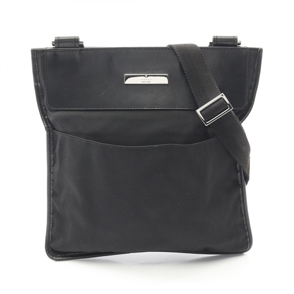 GUCCI Shoulder Crossbody Bag 27639 canvas leather Black Used Women