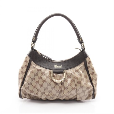 GUCCI Abby GG Crystal Shoulder Bag 265692 canvas leather Beige Brown Used Women