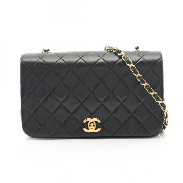 CHANEL Full flap Matelasse chain crossbody Shoulder Bag A02500 Lambskin GHW BK