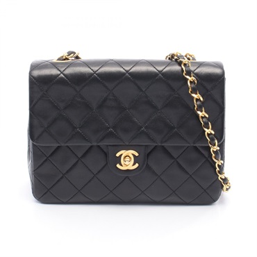 CHANEL Mini Matelasse 20 chain crossbody Shoulder Bag A01163 Lambskin black GHW