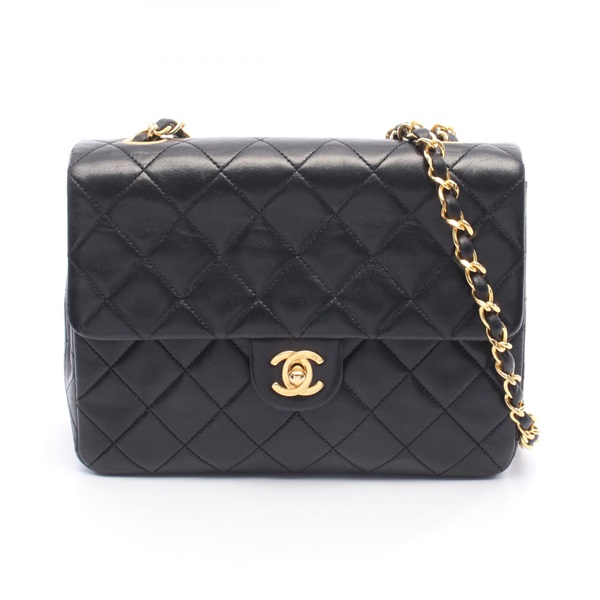 CHANEL Mini Matelasse 20 chain crossbody Shoulder Bag A01163 Lambskin black GHW