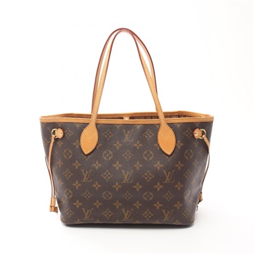 LOUIS VUITTON Neverfull PM Monogram Tote Bag M40155 canvas leather Brown Used
