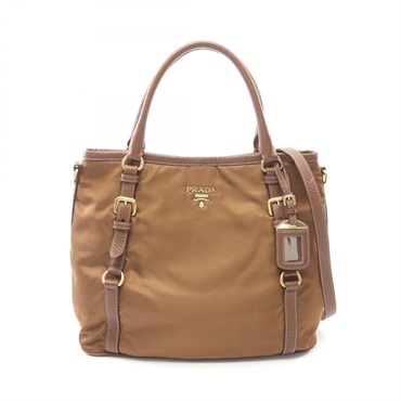 PRADA TESSUTO VIT DAINO 2Way Tote Handbag BR4993 Nylon leather Brown Used