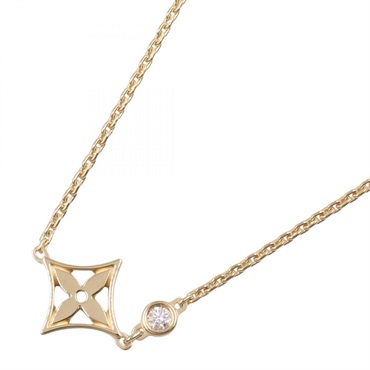 LOUIS VUITTON Monogram Idylle 1PD Necklace 18KYG Yellow Gold 37.5/39.5cm Used