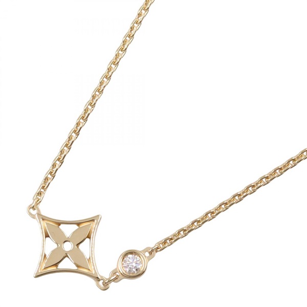 LOUIS VUITTON Monogram Idylle 1PD Necklace 18KYG Yellow Gold 37.5/39.5cm Used