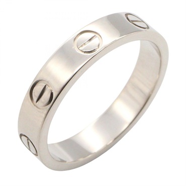 CARTIER Love Ring 18KWG White Gold Used Women #50 US Size 5