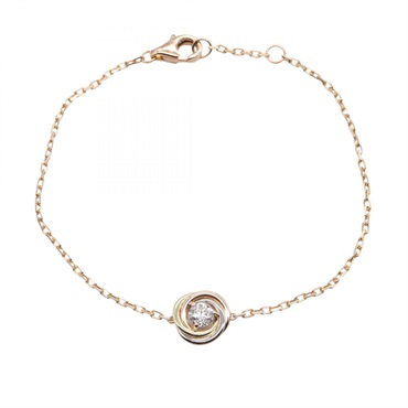 CARTIER Trinity 1PD Bracelet B6068017 18KYG 18KWG 18KRG Diamond Used Women