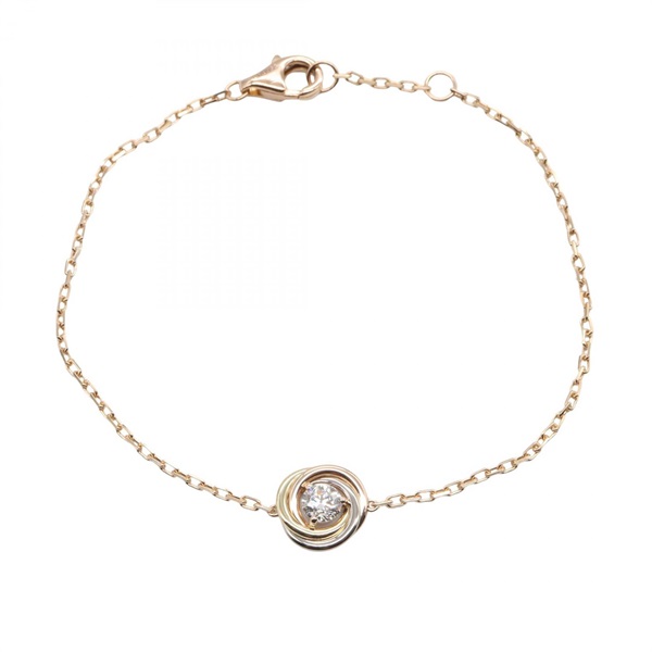 CARTIER Trinity 1PD Bracelet B6068017 18KYG 18KWG 18KRG Diamond Used Women