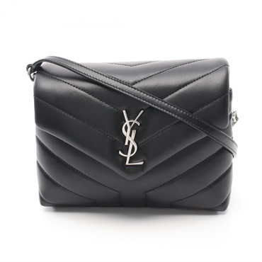 SAINT LAURENT PARIS LOULOU TOY Shoulder Crossbody Bag leather Black NEW Women