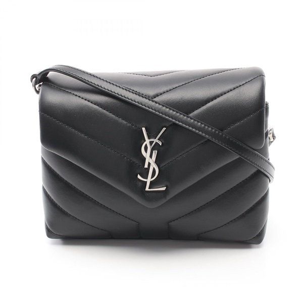SAINT LAURENT PARIS LOULOU TOY Shoulder Crossbody Bag leather Black NEW Women