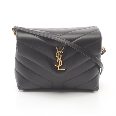 SAINT LAURENT PARIS LOULOU TOY Shoulder Crossbody Bag leather Black NEW Women