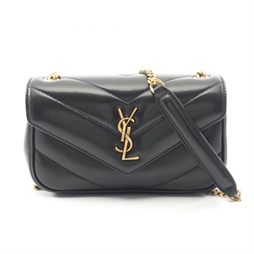 SAINT LAURENT PARIS Loulou Toy Shoulder Bag leather Black NEW Women GHW