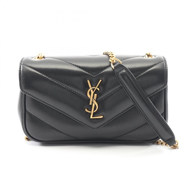SAINT LAURENT PARIS Loulou Toy Shoulder Bag leather Black NEW Women GHW