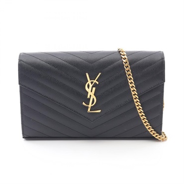 SAINT LAURENT PARIS Cassandra Classic chain Shoulder Bag leather Black NEW Women