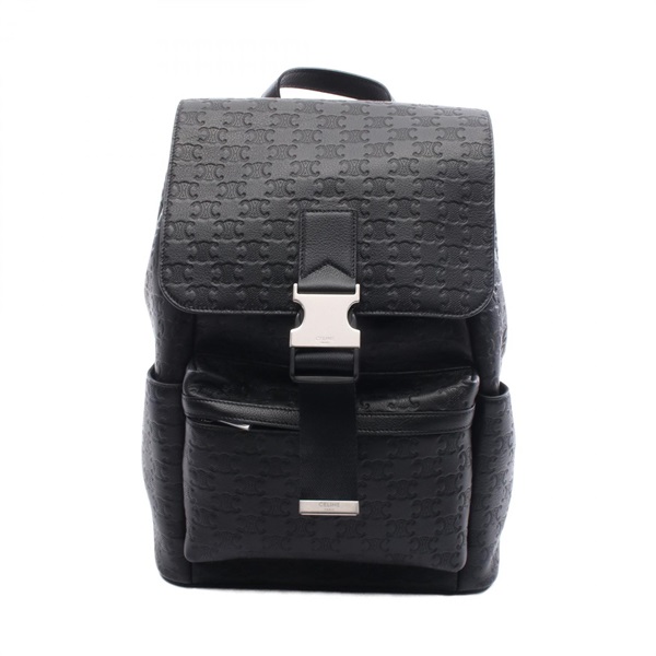 CELINE Triomphe Rucksack Backpack bag 120813GLK38SI leather Black NEW mens