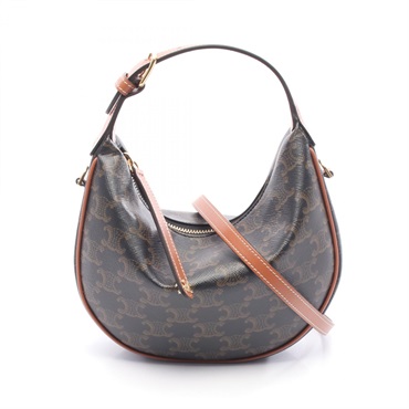 CELINE Teen Lulu Triomphe 2Way Shoulder Handbag 120722FQM04LU canvas Brown NEW