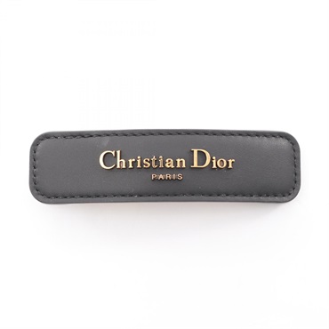 Christian Dior barrette hair clip accessorry CPA00189ELEA900 leather Black NEW