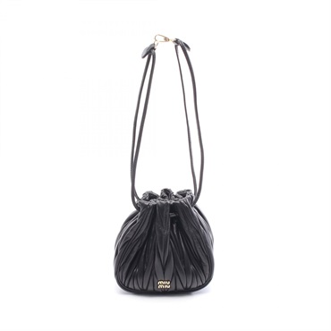 Miu Miu Materasse pouch drawstring shoulder Handbag 5ND022AFPPF0002 leather BK