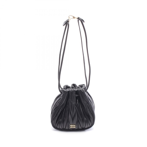 Miu Miu Materasse pouch drawstring shoulder Handbag 5ND022AFPPF0002 leather BK