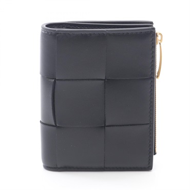 BOTTEGA VENETA Small Cassette MaxiIntrecciato Bi-fold wallet 742698VCQC48425 BK