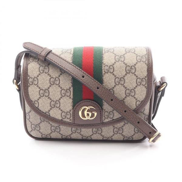 GUCCI Ophidia GG Supreme Sherry Crossbody Shoulder Bag Canvas leather Brown