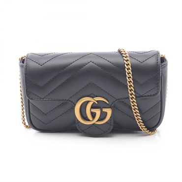 GUCCI GG Marmont Super Mini chain crossbody Shoulder Bag 476433DTDCT1000 black