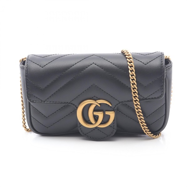 GUCCI GG Marmont Super Mini chain crossbody Shoulder Bag 476433DTDCT1000 black