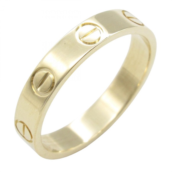 CARTIER Mini Love Ring 18KYG Yellow Gold Used women US size 5 #50