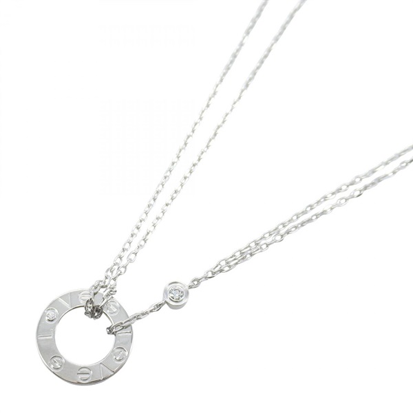 CARTIER Love Circle 2P Diamond Necklace 18KWG White Gold Used women