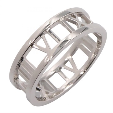 TIFFANY＆CO Atlas Open Ring 18KWG White Gold Used Women US Size 8.75
